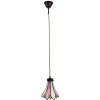 Clayre & Eef 5LL-6196 Lámpara colgante Tiffany Ø 15x115 cm E14-máx 1x40W Rosa - Beige