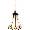 Clayre & Eef 5LL-6196 Lámpara colgante Tiffany Ø 15x115 cm E14-máx 1x40W Rosa - Beige