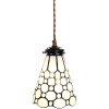 Clayre & Eef 5LL-6198 Lámpara colgante Tiffany Ø 15x115 cm E14-max 1x40W Blanco - Marrón