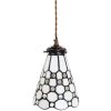 Clayre & Eef 5LL-6198 Lámpara colgante Tiffany Ø 15x115 cm E14-max 1x40W Blanco - Marrón