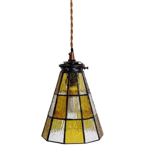 Clayre & Eef 5LL-6199 Lámpara colgante Tiffany Ø 15x115 cm E14-máx 1x40W Amarillo - Marrón