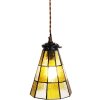 Clayre & Eef 5LL-6199 Lámpara colgante Tiffany Ø 15x115 cm E14-máx 1x40W Amarillo - Marrón