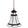 Clayre & Eef 5LL-6201 Lámpara colgante Tiffany Ø 15x115 cm E14-max 1x40W Blanco - Marrón