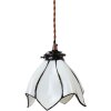 Clayre & Eef 5LL-6223 Lámpara colgante Tiffany Ø 18x115 cm E14-máx 1x25W Blanco - Marrón