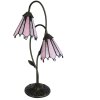 Clayre & Eef 5LL-6251 Lámpara de mesa Tiffany 35x18x61 cm E14-max 2x25W Marrón - Rosa