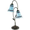 Clayre & Eef 5LL-6254 Lámpara de mesa Tiffany 35x18x61 cm E14-máx 2x25W Marrón - Azul