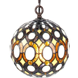 Clayre & Eef 5LL-6270 Lámpara colgante Tiffany Ø 20x116 cm E14-máx 1x25W Amarillo
