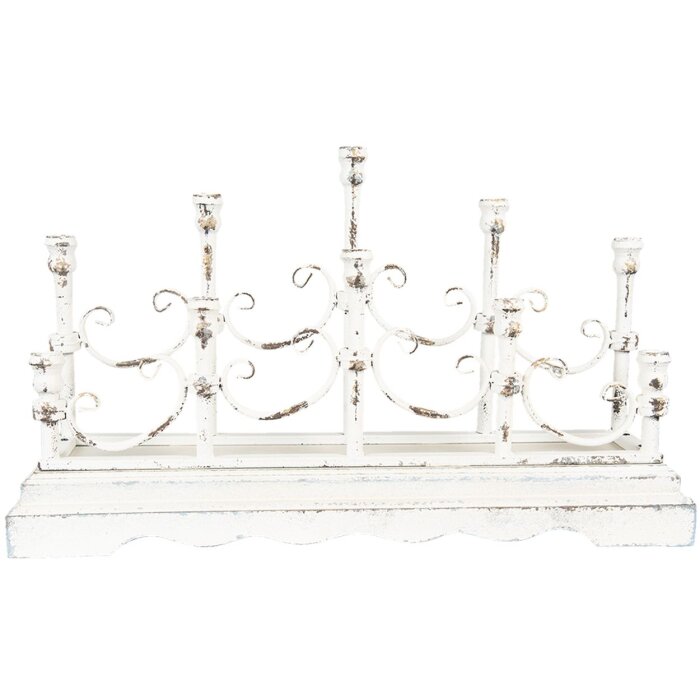 Clayre & Eef 5Y0953 Candelabro 69x18x41 cm Blanco