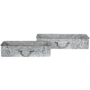 Clayre & Eef 5Y1074 Jardinera (2 piezas) 61x16x12 -...