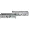 Clayre & Eef 5Y1074 Jardinera (2 piezas) 61x16x12 - 50x13x11 cm Gris