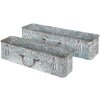 Clayre & Eef 5Y1074 Jardinera (2 piezas) 61x16x12 - 50x13x11 cm Gris