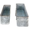 Clayre & Eef 5Y1074 Jardinera (2 piezas) 61x16x12 - 50x13x11 cm Gris