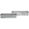 Clayre & Eef 5Y1074 Jardinera (2 piezas) 61x16x12 - 50x13x11 cm Gris