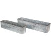Clayre & Eef 5Y1074 Jardinera (2 piezas) 61x16x12 - 50x13x11 cm Gris