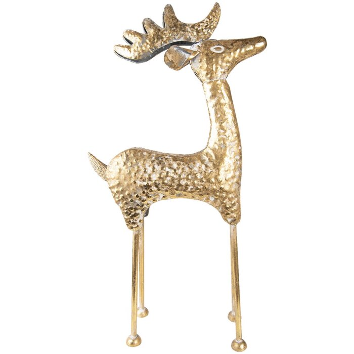 Clayre & Eef 5Y1088 Decoración Estatua Ciervo 34x13x73 cm Color Oro