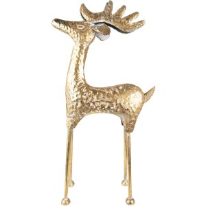 Clayre & Eef 5Y1088 Decoración Estatua Ciervo 34x13x73 cm Color Oro