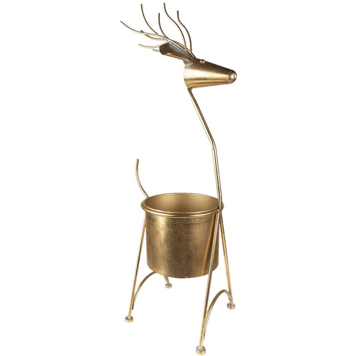 Clayre & Eef 5Y1090 Decoración maceta ciervo 29x22x78 cm Color oro