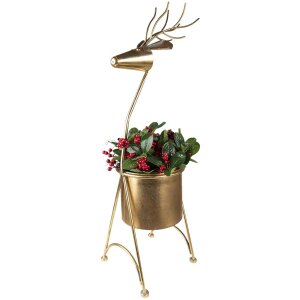 Clayre & Eef 5Y1090 Decoración maceta ciervo 29x22x78 cm Color oro