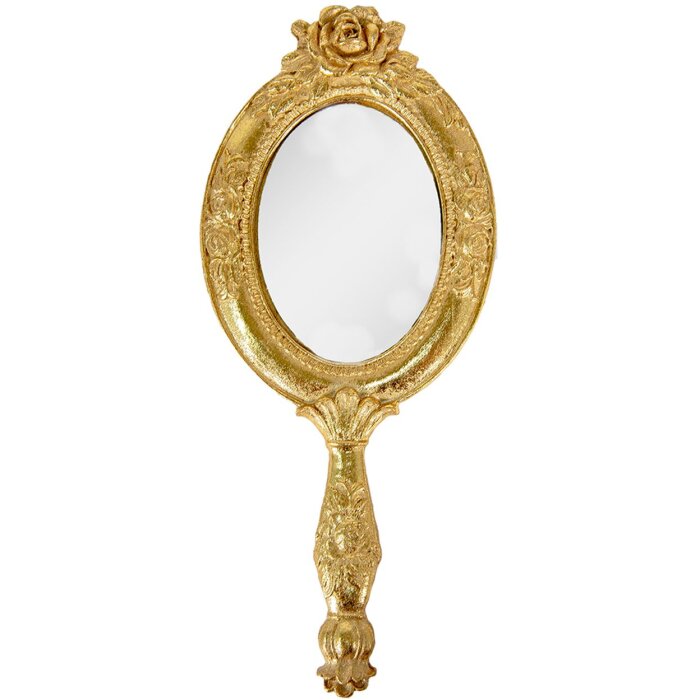 Clayre & Eef 62S262 Espejo de Mano 10x1x25 cm Color Dorado