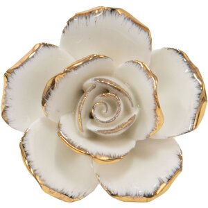 Clayre & Eef 65075 Pomo Puerta 5x4x5 cm Blanco - Flor...