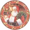 Clayre & Eef 65104 Plato Individual Ø 33x1 cm Plato Rojo - Verde Papá Noel