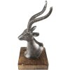 Clayre & Eef 65144 Decoración Estatua Ciervo 12x11x21 cm Color plata