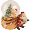 Clayre & Eef 65153 Globo de nieve con música 14x10x14 cm Marrón - Rojo