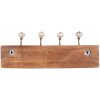 Clayre & Eef 65166 Perchero 45x11x17 cm Marrón - Beige 4 Ganchos
