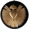 Clayre & Eef 65176 Decoración mural Corazón Ø 23x2 cm Dorado - Negro