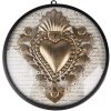 Clayre & Eef 65177 Decoración mural corazón Ø 23x4 cm Color oro - Negro