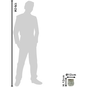 Clayre & Eef 6CE1455S Maceta decorativa Ø 12x12 cm Gris - Beige