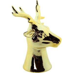 Clayre & Eef 6CE1502 Decoración Reno 10x8x16 cm Color Dorado