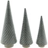 Clayre & Eef 6CE1512 Decoración Árbol de Navidad Ø 10x27 cm Gris