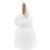 Clayre & Eef 6CE1525 Decoración Estatua Conejo 11x11x21 cm Blanco - Dorado