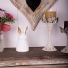 Clayre & Eef 6CE1525 Decoración Estatua Conejo 11x11x21 cm Blanco - Dorado