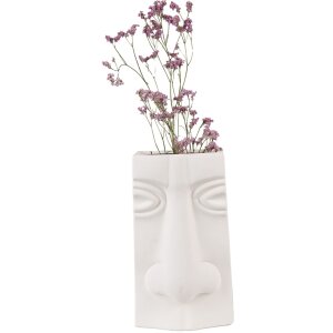 Clayre & Eef 6CE1527 Jarrón Decoración 15x9x25 cm Blanco