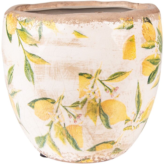 Clayre & Eef 6CE1529M Maceta decorativa Ø 18x17 cm Amarillo