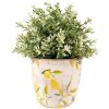 Clayre & Eef 6CE1529S Maceta decorativa Ø 14x14 cm Amarillo