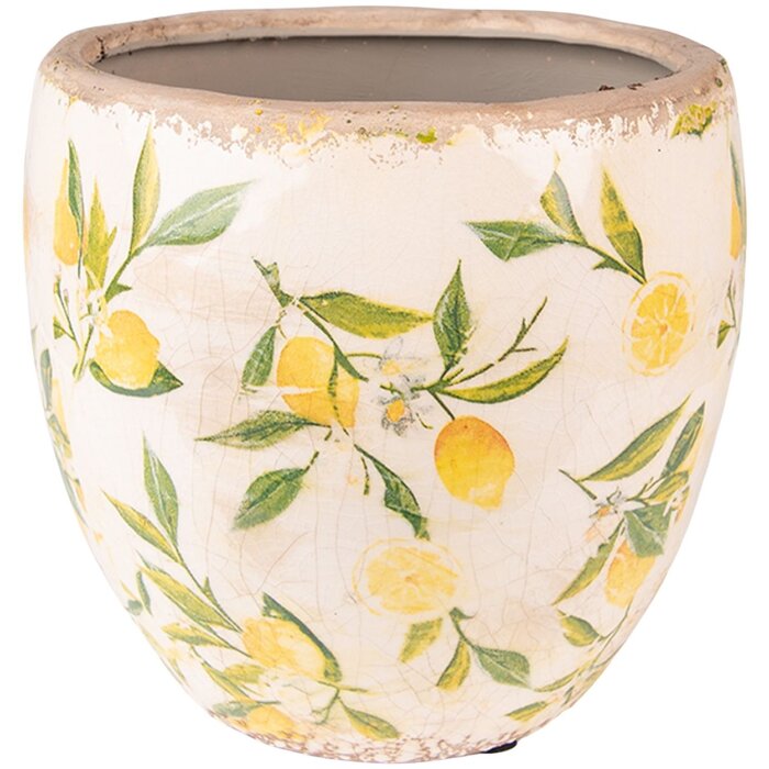 Clayre & Eef 6CE1532S Maceta decorativa Ø 13x12 cm Amarillo