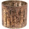 Clayre & Eef 6GL3631 Portacandelitas Ø 15x13 cm Portavelas de vidrio color cobre