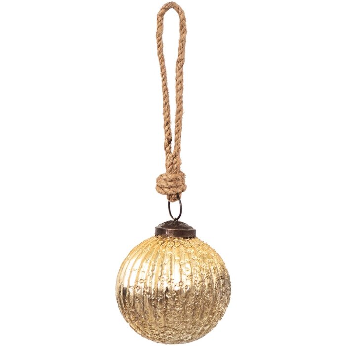 Clayre & Eef 6GL3658 Adorno de Navidad Ø 7x7 cm Adorno de Navidad dorado