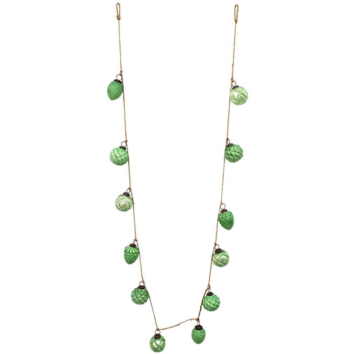 Clayre & Eef 6GL3705 Guirnalda Decorativa Bolas de Navidad 190x5x8 cm Verde