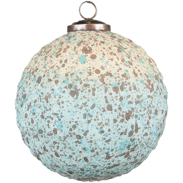 Clayre & Eef 6GL3721 Adornos de Navidad Ø 15x15 cm Adornos de Navidad turquesa XL