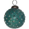 Clayre & Eef 6GL3763 Bola de Navidad Ø 7x7 cm Verde - Plateada