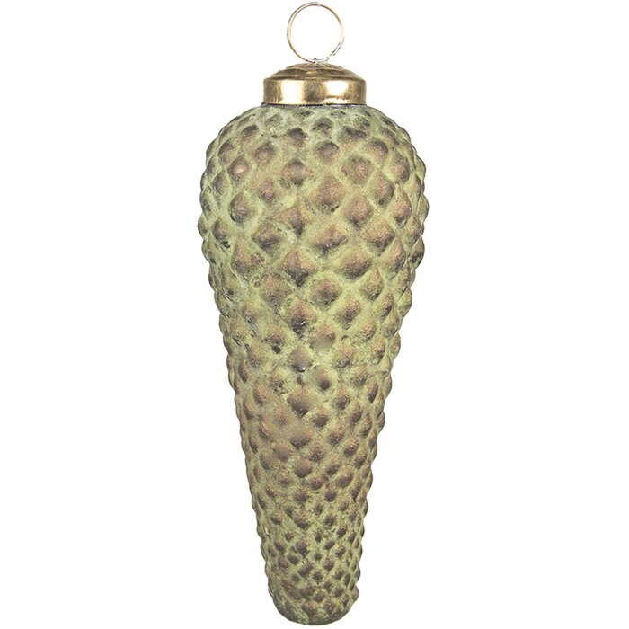 Clayre & Eef 6GL3791 Bola de Navidad Ø 5x15 cm Bola de Navidad Verde
