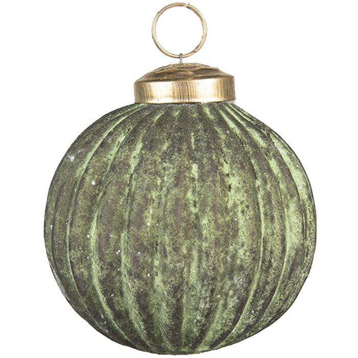 Clayre & Eef 6GL3793 Adornos de Navidad Ø 7x7 cm Adornos de Navidad verdes