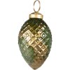 Clayre & Eef 6GL3797 Bola de Navidad Ø 5x7 cm Bola de Navidad Verde - Dorada