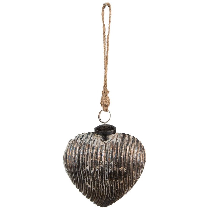 Clayre & Eef 6GL3849 Adorno de Navidad 7x4x8 cm Adorno de Navidad gris