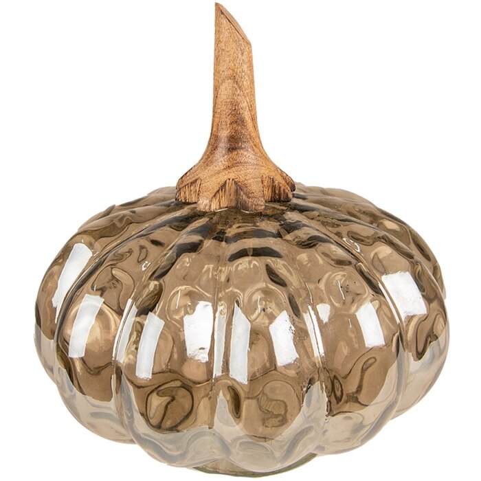 Clayre & Eef 6GL3874 Decoración Calabaza Ø 20x23 cm Marrón - Verde