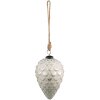 Clayre & Eef 6GL3875 Adorno para árbol de Navidad Ø 8x13 cm Color plata - Blanco